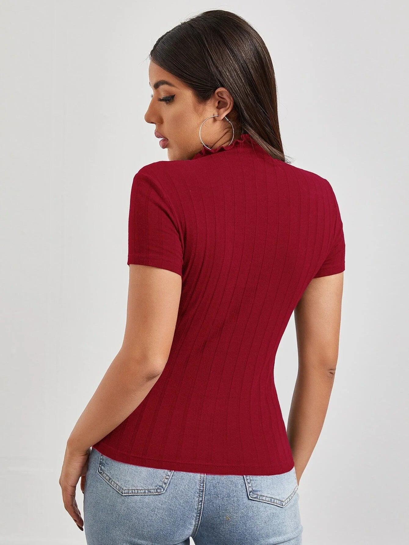 Buy Shein Unity Cutout Detail Solid Tee in Pakistan