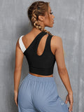 Buy Shein Letter Graphic Cut Out Sports Tank Top in Pakistan