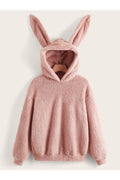 Buy Shein EZwear Drop Shoulder 3D Ears Design Teddy Hoodie - Small in Pakistan