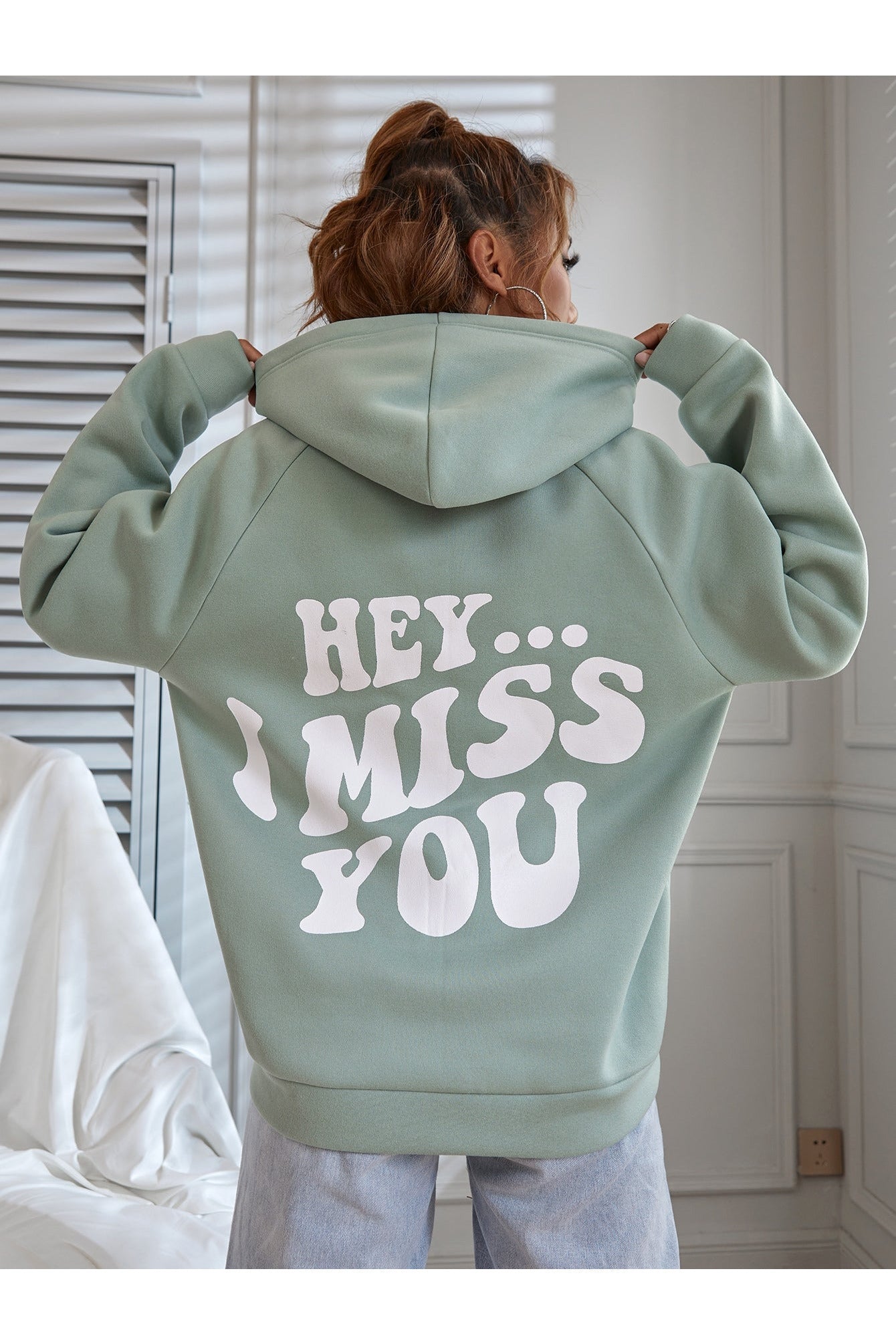 Buy Shein Slogan Graphic Raglan Sleeve Hoodie - Small in Pakistan