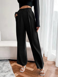 Buy Shein Unity High Waist Fold Pleated Pants in Pakistan