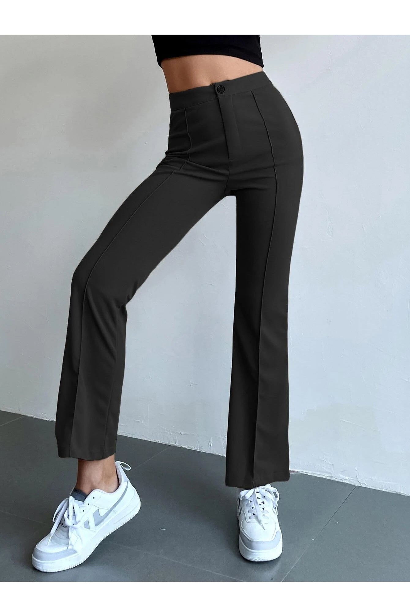 Buy Shein Seam Front High Waist Flare Leg Pants in Pakistan