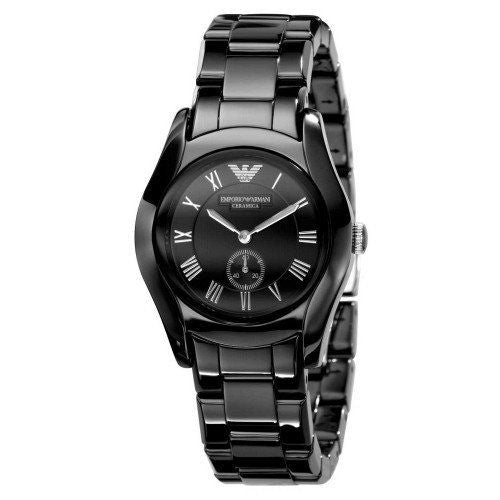 Buy Emporio Armani Women's Black Ceramic Dial Stainless Steel Strap Watch - AR1402 in Pakistan