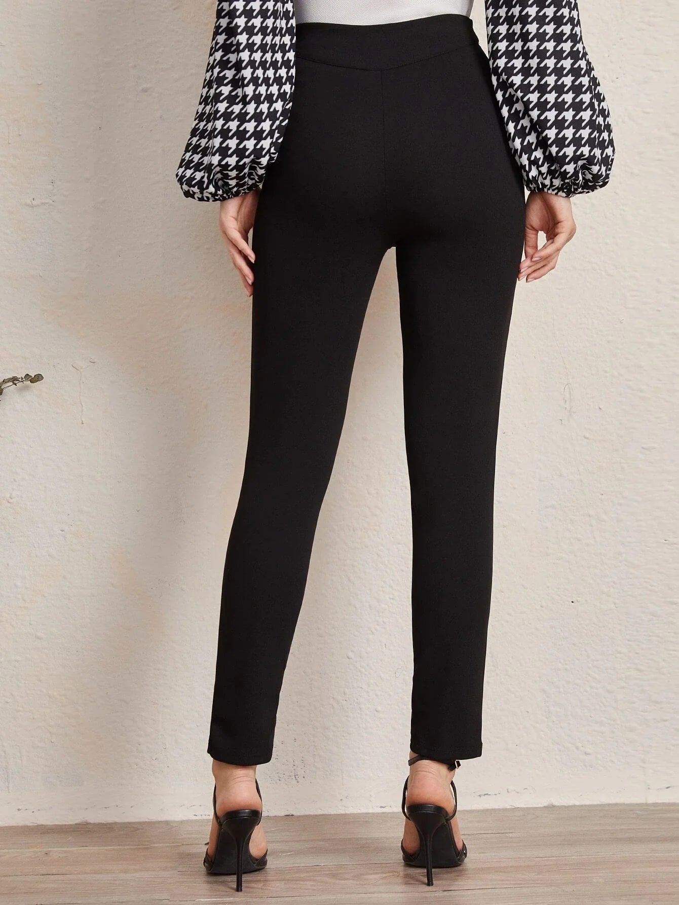 Buy Shein Unity Single Button Split Hem Skinny Pants in Pakistan