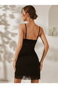 Buy Shein Lace Panel Split Hem Cami Night Dress in Pakistan