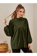 Buy Shein Fold Pleated Lantern Sleeve Blouse - Small in Pakistan