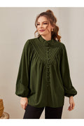 Buy Shein Fold Pleated Lantern Sleeve Blouse - Small in Pakistan