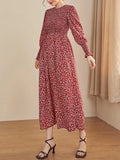 Buy Shein Mulvari Ditsy Floral Puff Sleeve Shirred A Line Dress in Pakistan