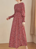 Buy Shein Mulvari Ditsy Floral Puff Sleeve Shirred A Line Dress in Pakistan