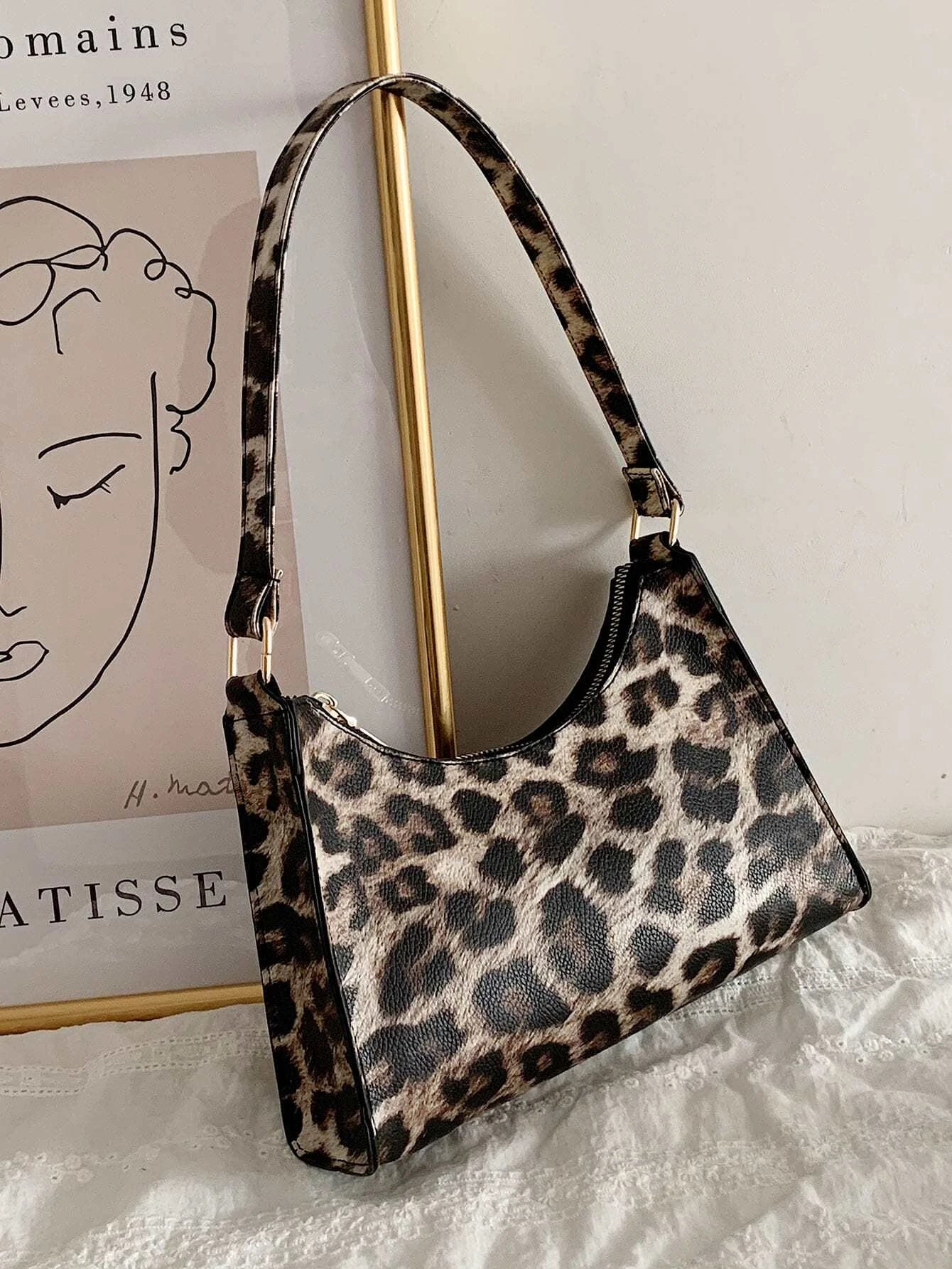 Buy Shein Leopard Print Baguette Bag in Pakistan