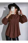Buy Shein Frill Neck Pleated Button Up Blouse - Small in Pakistan