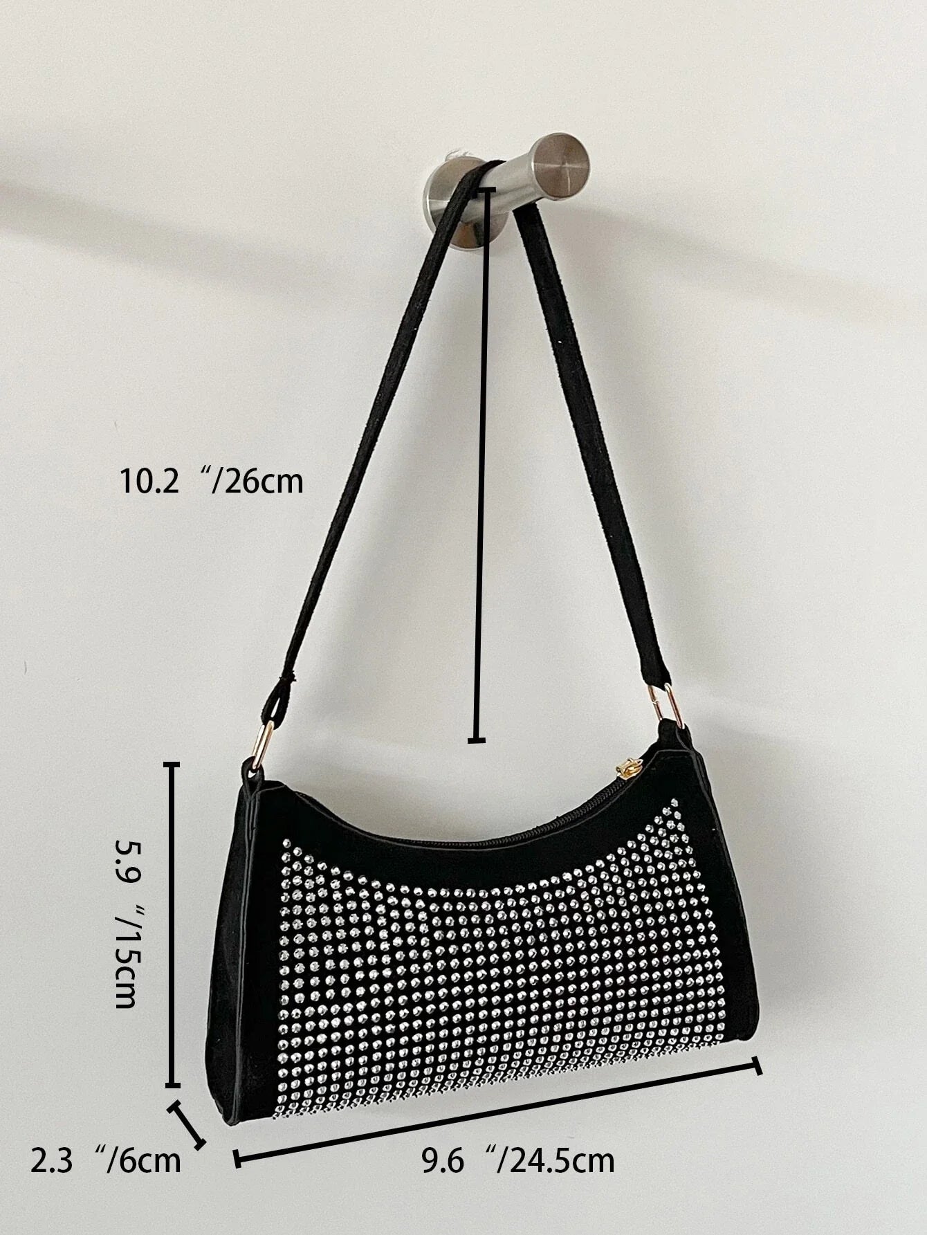 Buy Shein Allover Studded Decor Baguette Bag in Pakistan