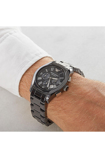 Buy Emporio Armani Chronograph Quartz Ceramic Chain Black Dial 43mm Watch for Men - Ar1400 in Pakistan