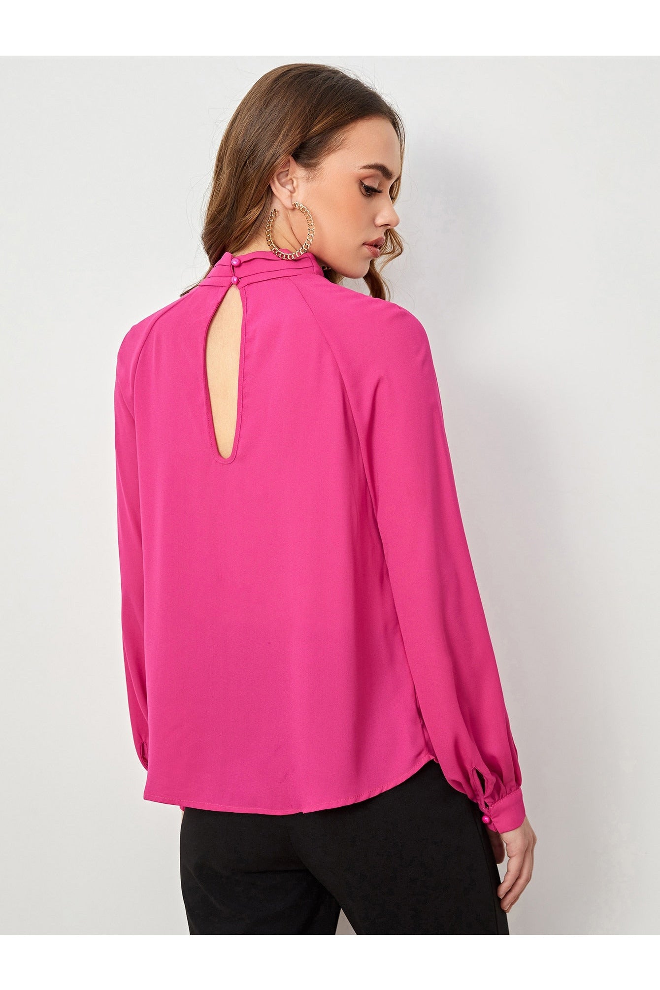 Buy Shein Unity Cross Wrap Front Bishop Sleeve Top - Small in Pakistan