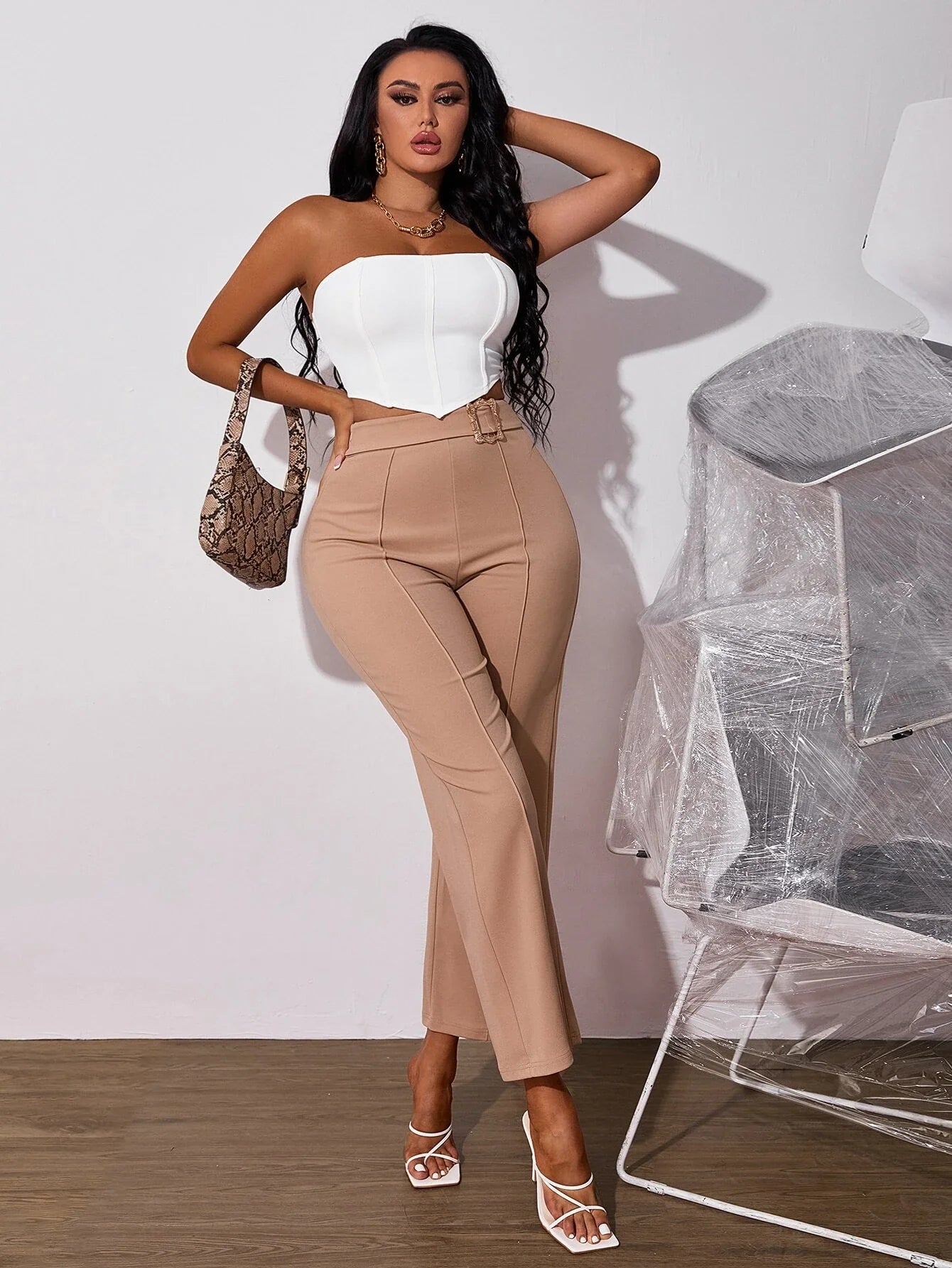 Buy Shein Sxy Zip Back Bandana Hem Crop Tube Top in Pakistan