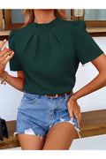 Buy Shein Mock Neck Keyhole Back Blouse- Small in Pakistan