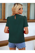 Buy Shein Mock Neck Keyhole Back Blouse- Small in Pakistan