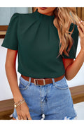 Buy Shein Mock Neck Keyhole Back Blouse- Small in Pakistan