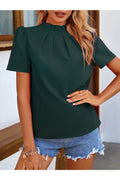 Buy Shein Mock Neck Keyhole Back Blouse- Small in Pakistan