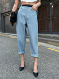 Buy Shein Dazy High Waist Straight Leg Pants Without Belt in Pakistan