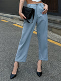 Buy Shein Dazy High Waist Straight Leg Pants Without Belt in Pakistan