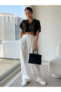 Buy SHEIN DAZY Batwing Sleeve Crop Knit Top in Pakistan