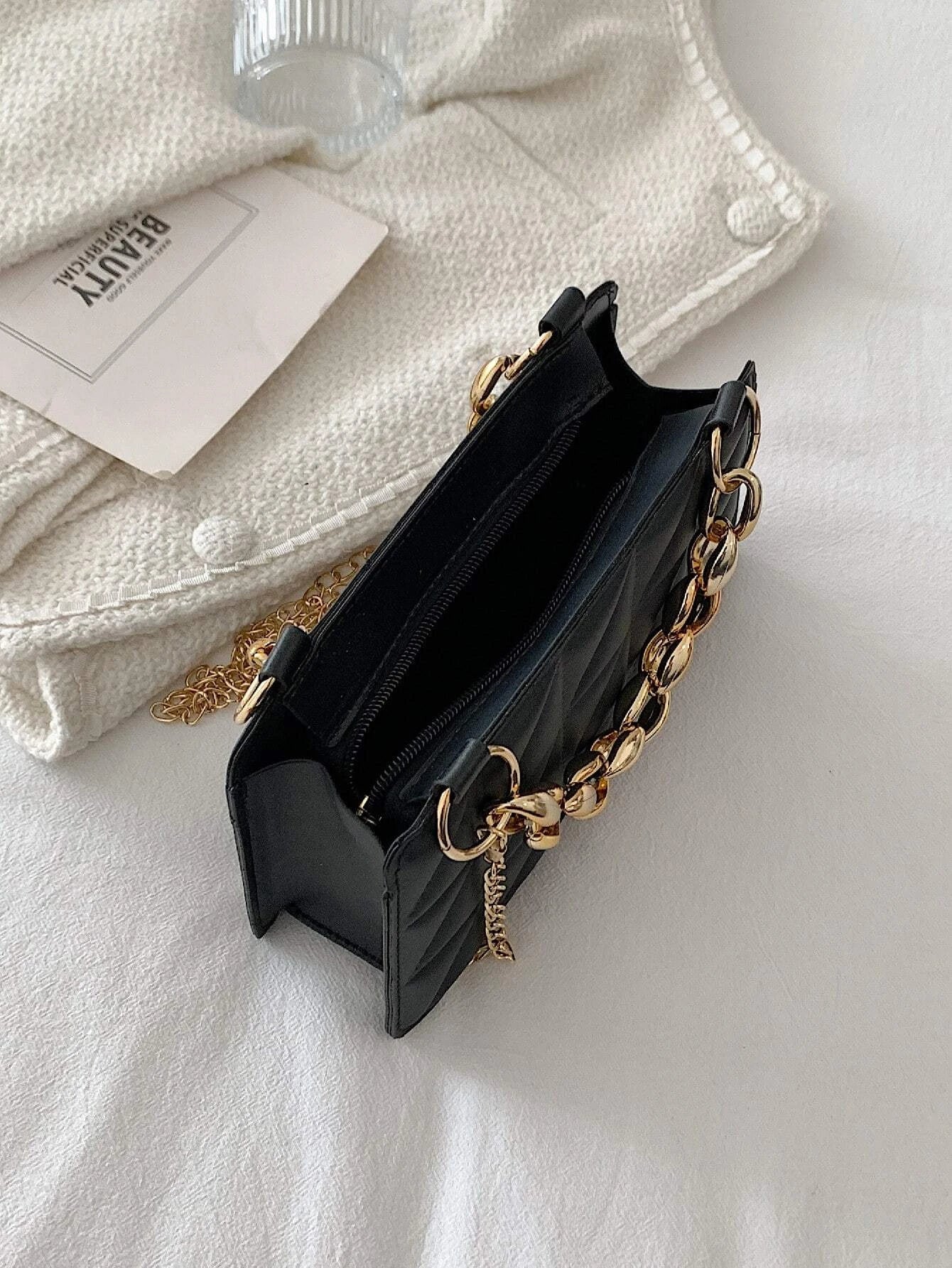 Buy Shein Quilted Detail Chain Square Bag in Pakistan