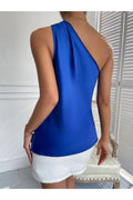 Buy Shein Ruched One Shoulder Satin Blouse - Small in Pakistan
