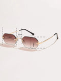 Buy Shein Geo Frame Rimless Fashion Glasses in Pakistan