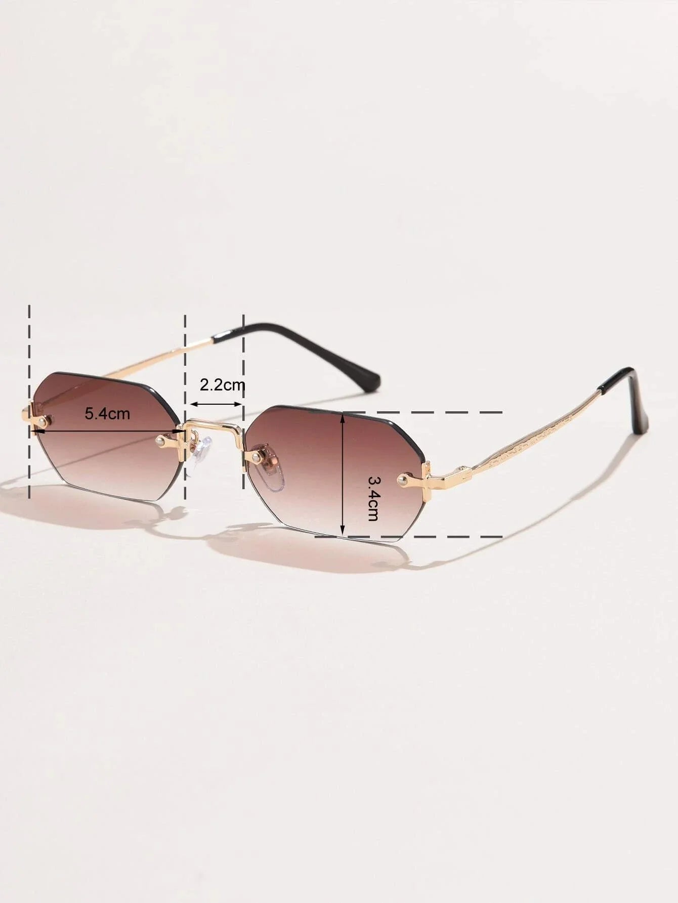 Buy Shein Geo Frame Rimless Fashion Glasses in Pakistan