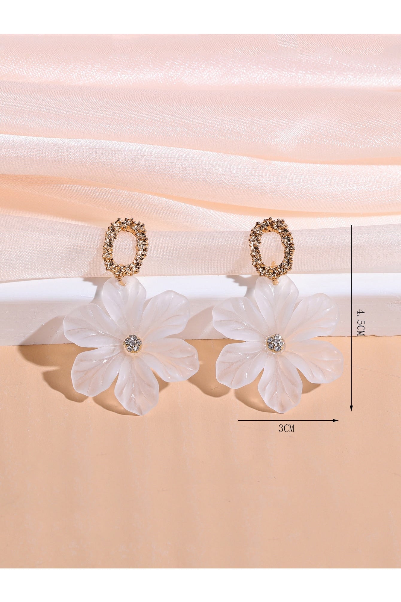 Buy Shein Rhinestone & Flower Decor Drop Earrings in Pakistan