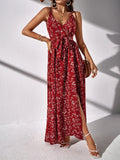 Buy Shein Frenchy Ditsy Floral Split Thigh Belted Cami Dress in Pakistan