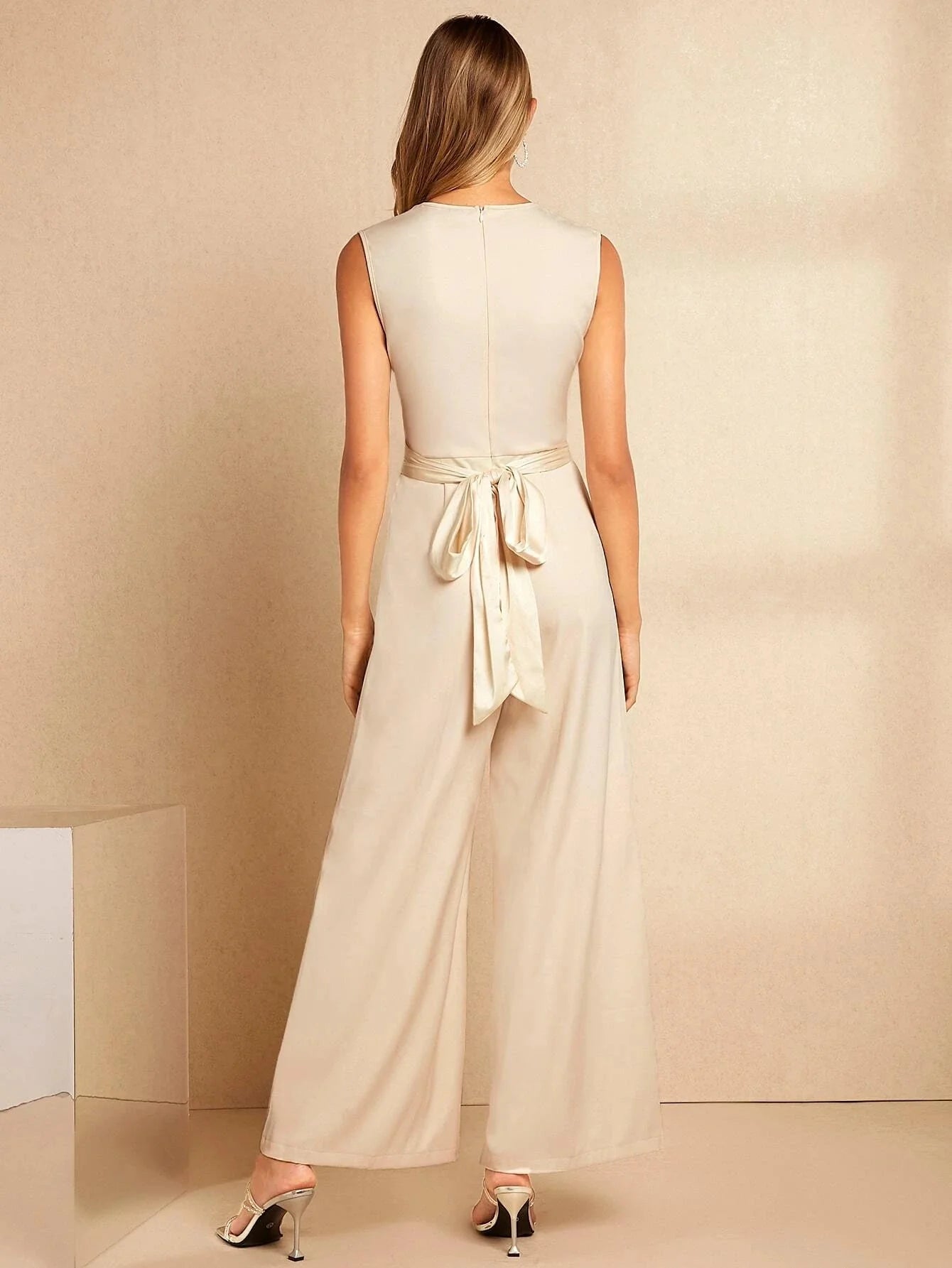 Buy Shein Belle Tie Back Wide Leg Jumpsuit in Pakistan