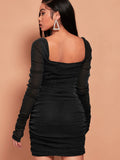 Buy Shein Bae Off The Shoulder Glitter Bodycon Dress in Pakistan