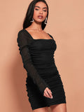 Buy Shein Bae Off The Shoulder Glitter Bodycon Dress in Pakistan
