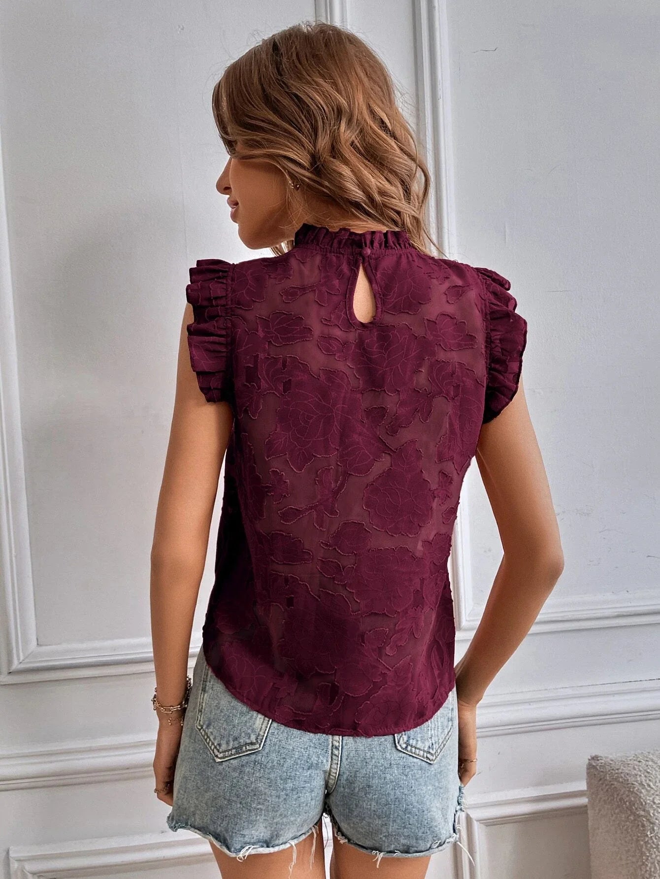Buy Shein Butterfly Sleeve Floral Top in Pakistan