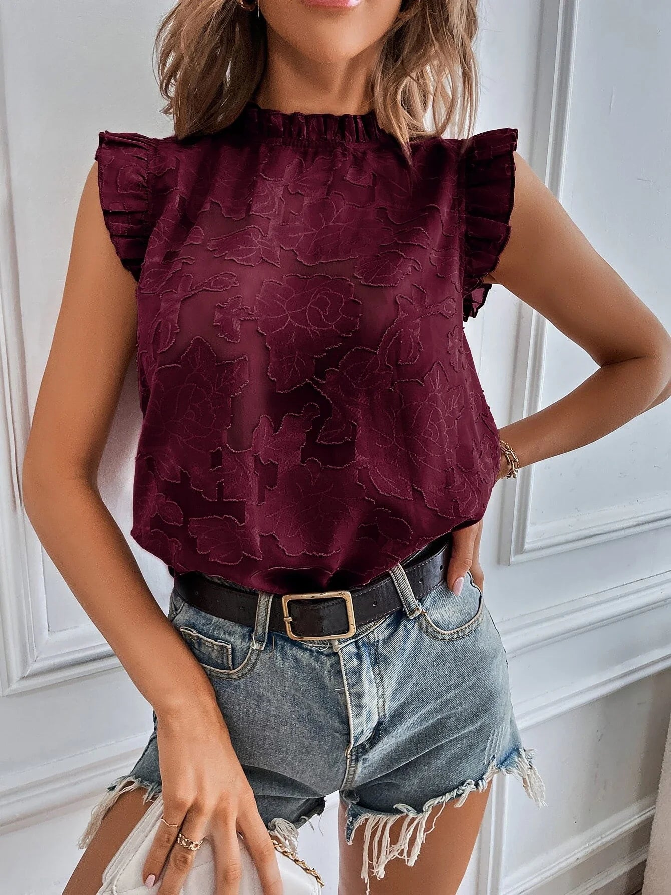 Buy Shein Butterfly Sleeve Floral Top in Pakistan