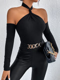 Buy Shein Sxy Halter Neck Backless Tee in Pakistan