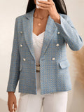 Buy Shein Plaid Print Double Breasted Blazer in Pakistan