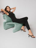 Buy Shein Bizwear Zip Back Contrast Lace Sleeveless Jumpsuit in Pakistan