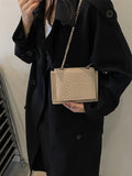 Buy Shein Mini Snakeskin Embossed Chain Square Bag in Pakistan