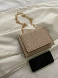 Buy Shein Mini Snakeskin Embossed Chain Square Bag in Pakistan