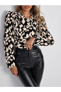Buy Shein Allover Print Tie Back Gigot Sleeve Blouse - Small in Pakistan