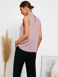Buy Shein Emery Rose Solid Tie Neck Blouse in Pakistan