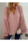 Buy Shein Swiss Dot Frill Trim Blouse - Small in Pakistan