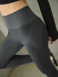 Buy Shein Dazy Striped Panel Yoga Leggings Marled Knit Tummy Control Athletic Tights in Pakistan