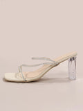 Buy Shein Women Rhinestone Decor Chunky Heeled Sandals in Pakistan