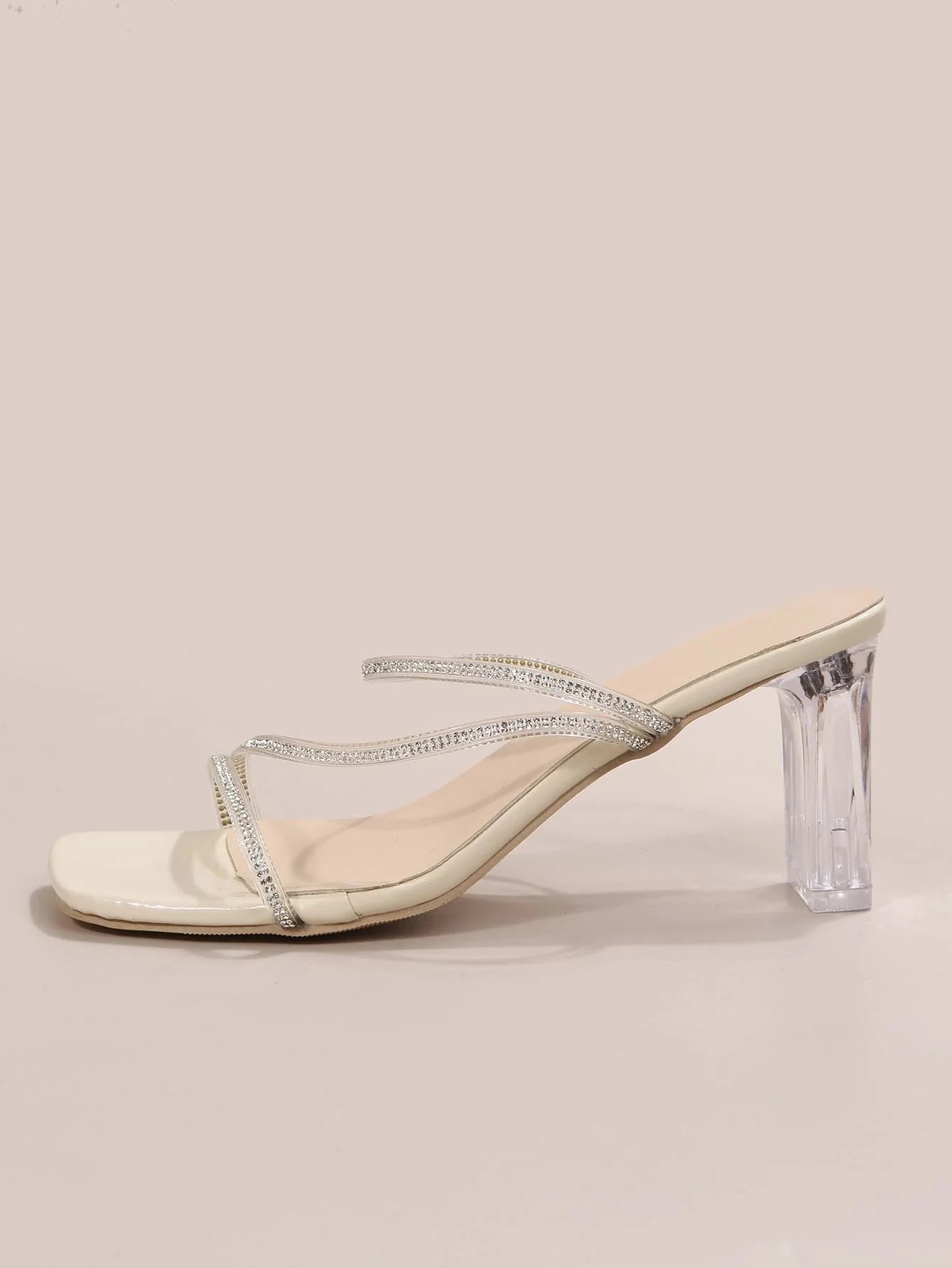 Buy Shein Women Rhinestone Decor Chunky Heeled Sandals in Pakistan