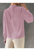 Buy Shein BIZwear Bishop Sleeve Draped Front Blouse - Small in Pakistan