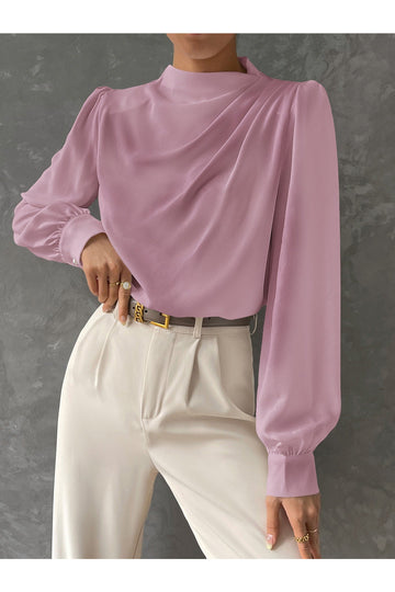 Buy Shein BIZwear Bishop Sleeve Draped Front Blouse - Small in Pakistan